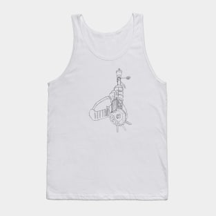 Zombie Ray Gun Blueprint on Creme Tank Top